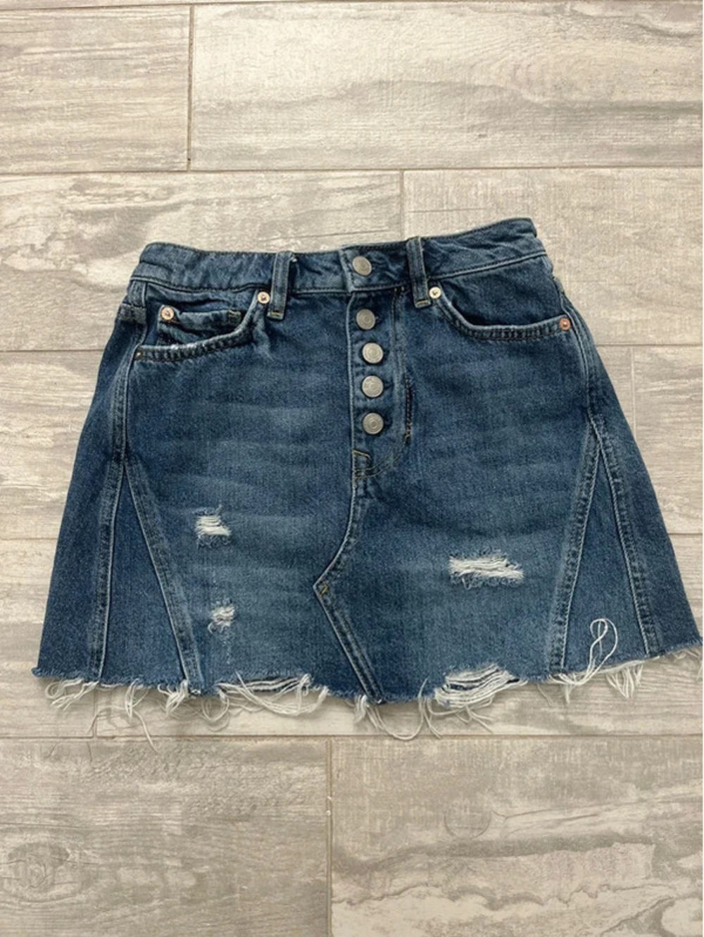 We The Free Jean Denim Mini Skirt